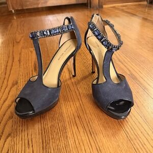 Antonio Melani Heels Sandals Navy T-Straps NWOB Size 10